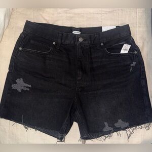 Brand New Old Navy Black Frayed Distressed Jean Shorts